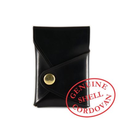 CORDOVAN RIVET CARD HOLDER - Black
