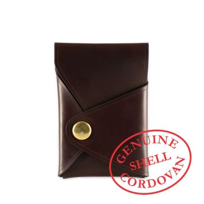 CORDOVAN RIVET CARD HOLDER - Brown