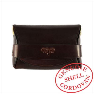 CORDOVAN STITCH-LESS PALM WALLET - Brown