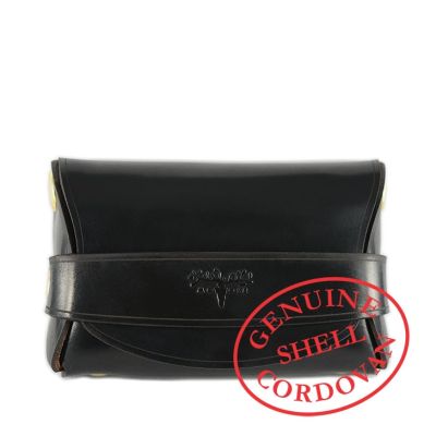 CORDOVAN STITCH-LESS PALM WALLET - Black
