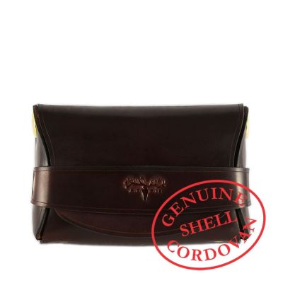 CORDOVAN STITCH-LESS PALM WALLET - Brown