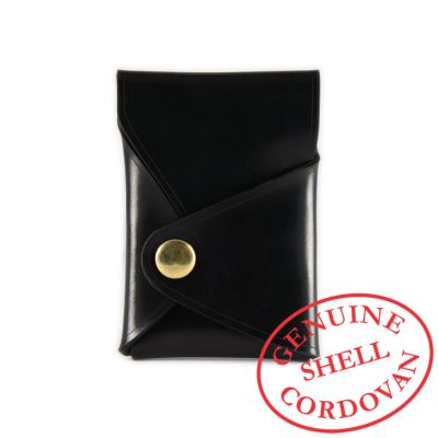 CORDOVAN RIVET CARD HOLDER - Black