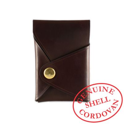 CORDOVAN RIVET CARD HOLDER - Brown