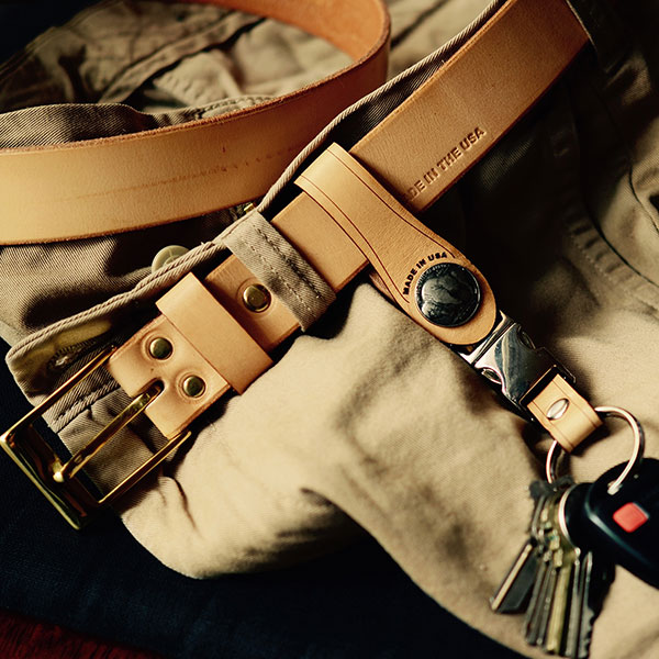 Khaki Belt and Key Fob