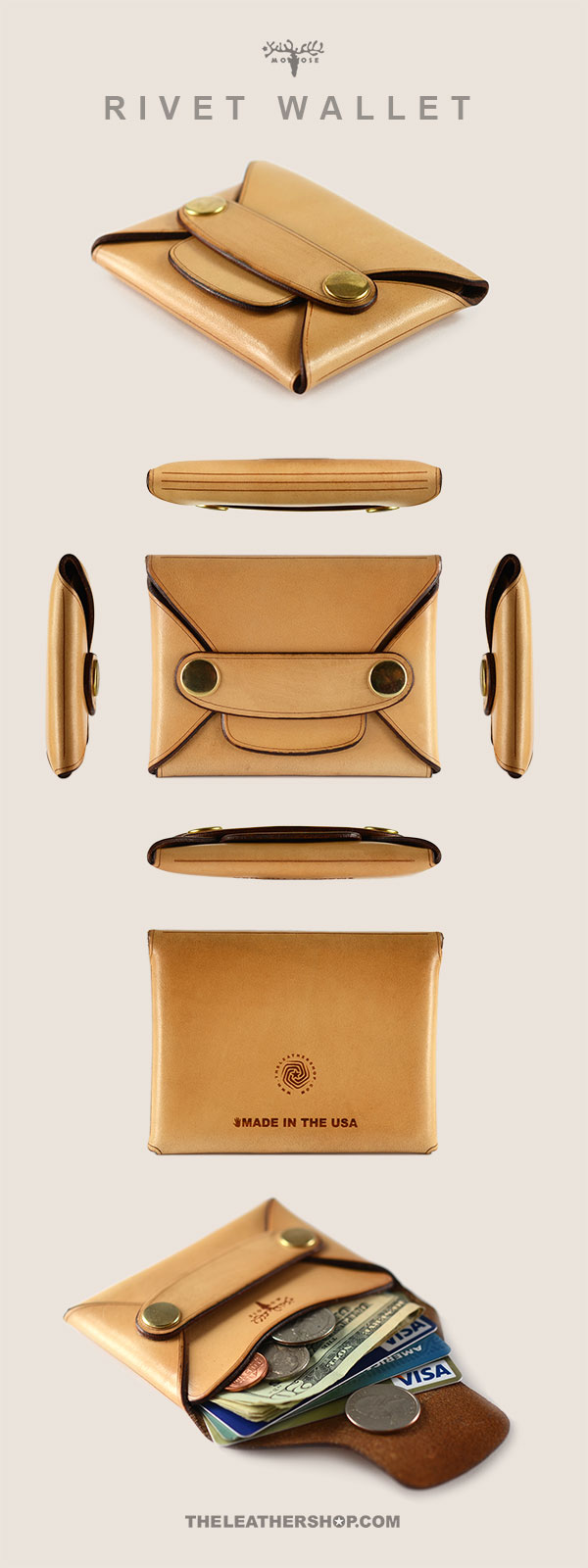 Rivet Wallet Natural